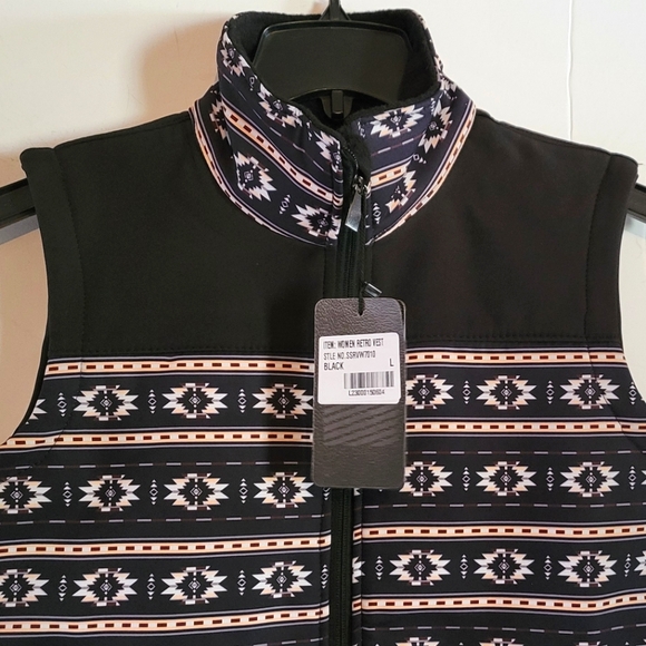The American West Southwestern Cowichan Softshell Vest Sunburst Rodeo Cowgirl - Picture 4 of 11